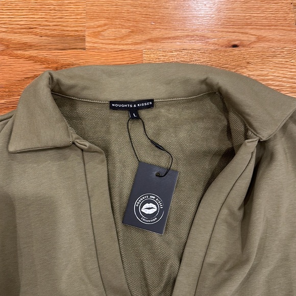 Noughts & Kisses Celina Khaki Jersey Dress - Picture 5 of 12